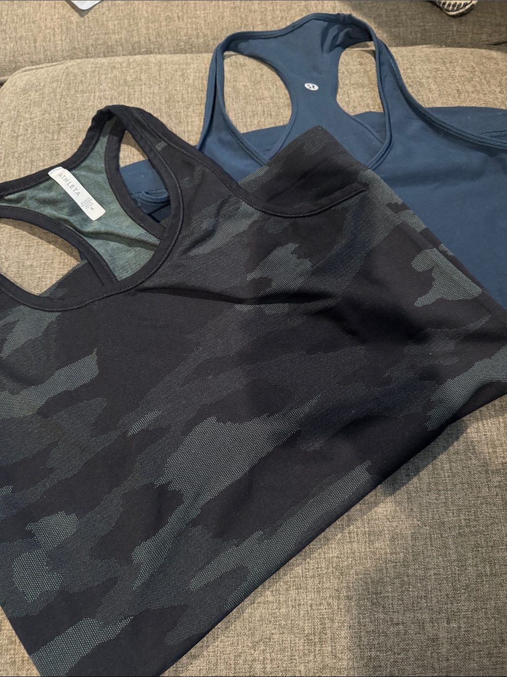 Athleta multi Black Camo Racerback Tank Set And Lululemon Racerback tank